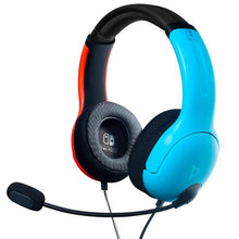 Load image into Gallery viewer, Nintendo Switch LVL40 Neon Blue and Neon Red Wired Stereo Gaming Headset