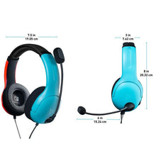 Load image into Gallery viewer, Nintendo Switch LVL40 Neon Blue and Neon Red Wired Stereo Gaming Headset